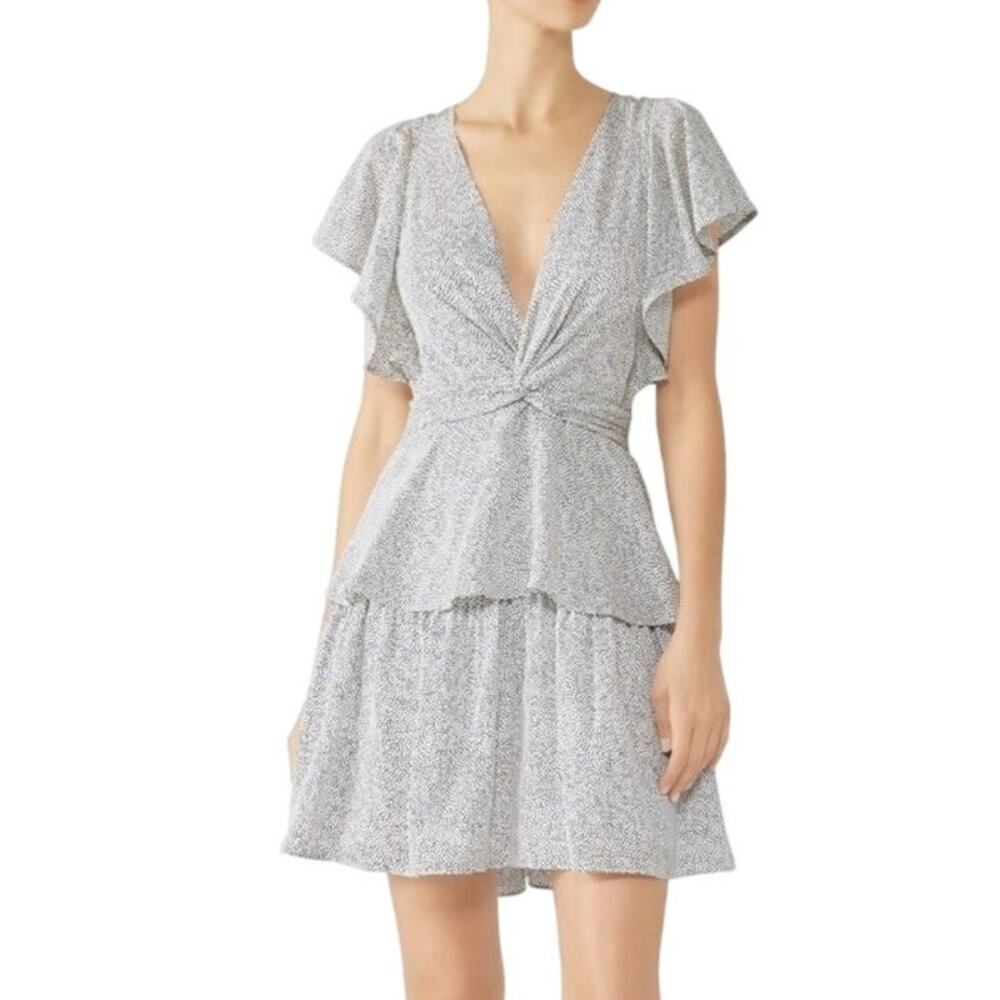 A.L.C. Viera Rimini Dot Silk Mini Dress Women’s 6 Tiered Polka Dot Designer